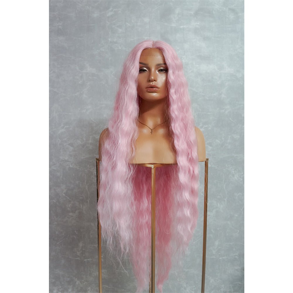CARDI - Pink - Lace Front Wig | Pink, 28 Inch+, T-Part Lace Front, Synthetic Hair | Milk &amp; Honey Wigs