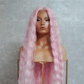 CARDI - Pink - Lace Front Wig | Pink, 28 Inch+, T-Part Lace Front, Synthetic Hair | Milk & Honey Wigs