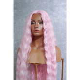 CARDI - Pink - Lace Front Wig | Pink, 28 Inch+, T-Part Lace Front, Synthetic Hair | Milk & Honey Wigs