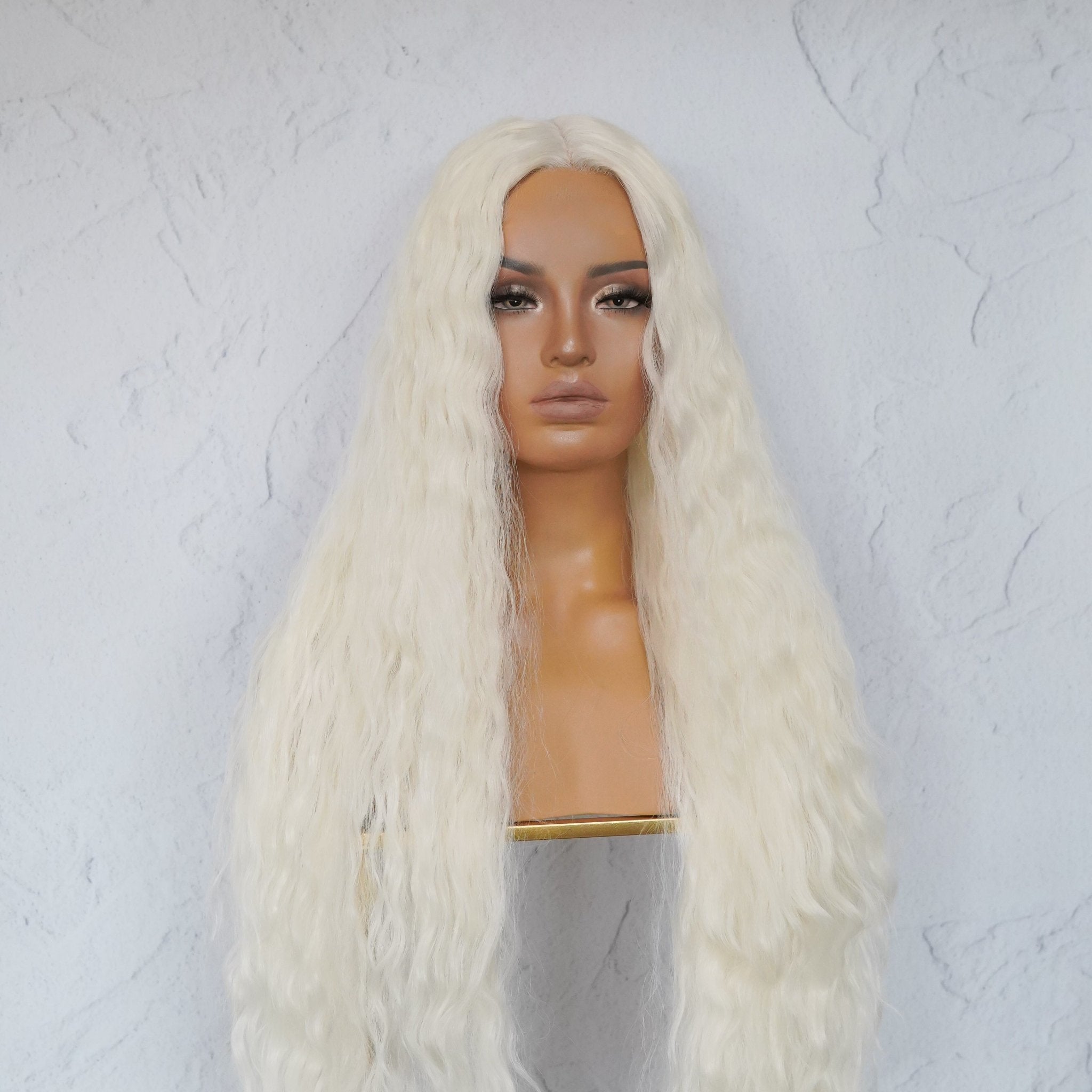 CARDI 40" White Platinum Blonde Lace Front Wig | Milk &amp; Honey Wigs