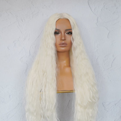 CARDI 40" White Platinum Blonde Lace Front Wig | Milk &amp; Honey Wigs