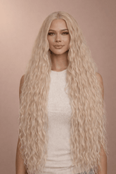 CARDI - Beach Blonde - Lace Front Wig | Blonde, 28 Inch+, T-Part Lace Front, Synthetic Hair | Milk & Honey Wigs