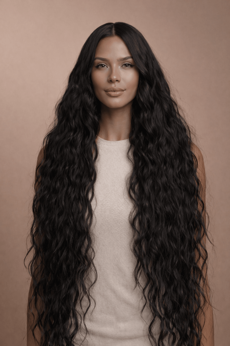 CARDI - Black - Lace Front Wig | Black, 28 Inch+, T-Part Lace Front, Synthetic Hair | Milk &amp; Honey Wigs