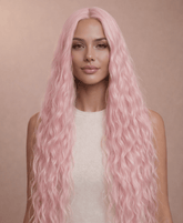 CARDI - Pink - Lace Front Wig | Pink, 28 Inch+, T-Part Lace Front, Synthetic Hair | Milk & Honey Wigs