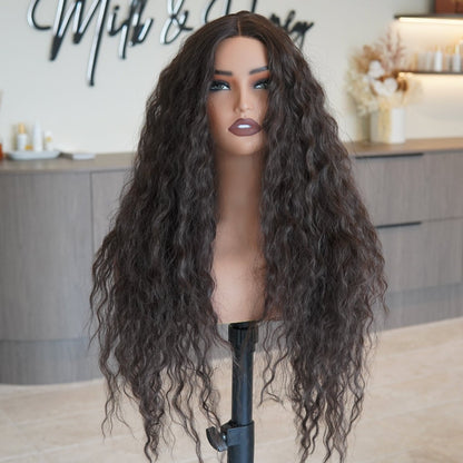 CARLY Brown synthetic tight-curl lace front wig | Milk &amp; Honey Wigs