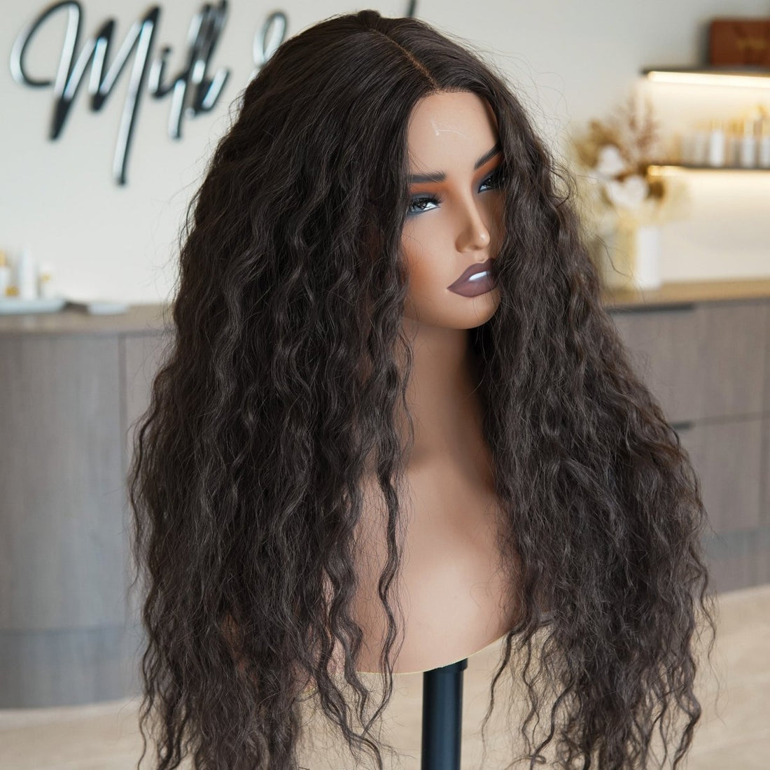 CARLY Brown synthetic tight-curl lace front wig | Milk &amp; Honey Wigs