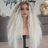 CARLY - Ombre Blonde - Lace Front Wig | Blonde, 26 Inch, T-Part Lace Front, Synthetic Hair | Milk & Honey Wigs