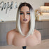 CARMEN Platinum Blonde synthetic straight lace front bob | Milk & Honey Wigs