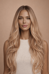 CASANDRA - Ombre Blonde - Lace Front Wig | Blonde, 26 Inch, T-Part Lace Front, Synthetic Hair | Milk & Honey Wigs
