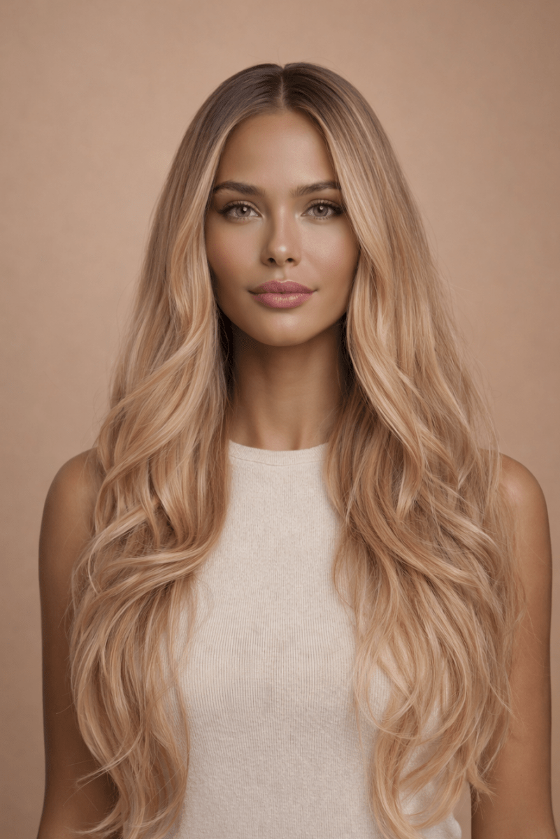 CASANDRA - Ombre Blonde - Lace Front Wig | Blonde, 26 Inch, T-Part Lace Front, Synthetic Hair | Milk &amp; Honey Wigs