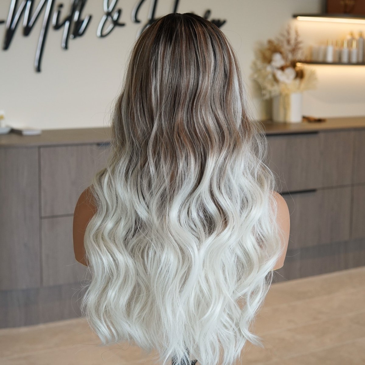 CELESTE Ombre White Blonde Lace Front Wig - Milk &amp; Honey Wigs