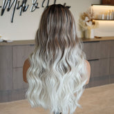 CELESTE Ombre White Blonde Lace Front Wig - Milk & Honey Wigs