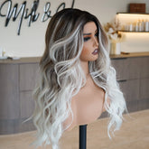 CELESTE Ombre White Blonde Lace Front Wig - Milk & Honey Wigs
