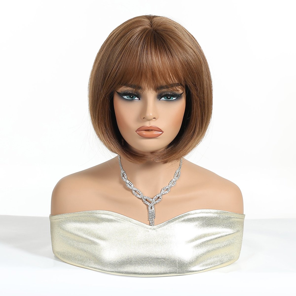 Chestnut Brown Bob with Fringe Wig - MARKETPLACE | Brown, Fringe, Synthetic Hair | Milk &amp; Honey Wigs