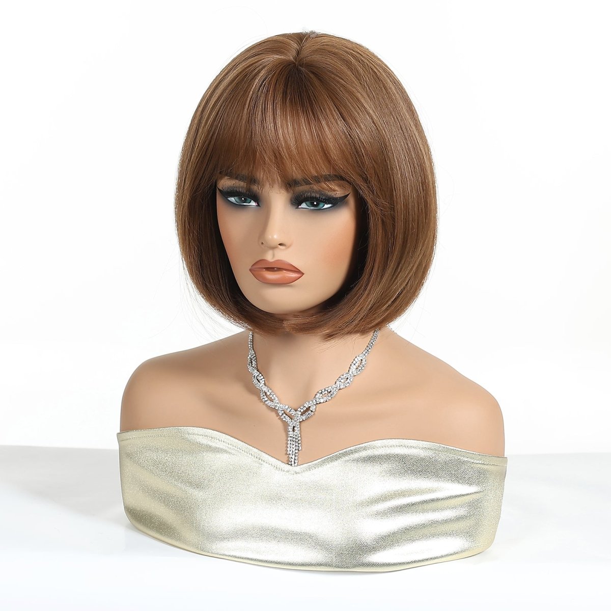 Chestnut Brown Bob with Fringe Wig - MARKETPLACE | Brown, Fringe, Synthetic Hair | Milk &amp; Honey Wigs