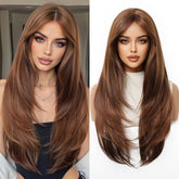 Chestnut Brown Layered Wig - MARKETPLACE | Brown, Fringe, Synthetic Hair | Milk & Honey Wigs