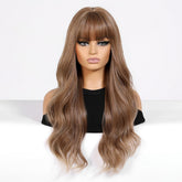 Chestnut Brown Long Wavy Wig- MARKETPLACE | Brown, Fringe, Synthetic Hair | Milk & Honey Wigs