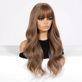 Chestnut Brown Long Wavy Wig- MARKETPLACE | Brown, Fringe, Synthetic Hair | Milk & Honey Wigs
