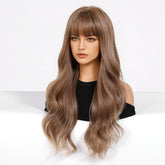 Chestnut Brown Long Wavy Wig- MARKETPLACE | Brown, Fringe, Synthetic Hair | Milk & Honey Wigs