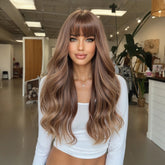 Chestnut Brown Long Wavy Wig- MARKETPLACE | Brown, Fringe, Synthetic Hair | Milk & Honey Wigs