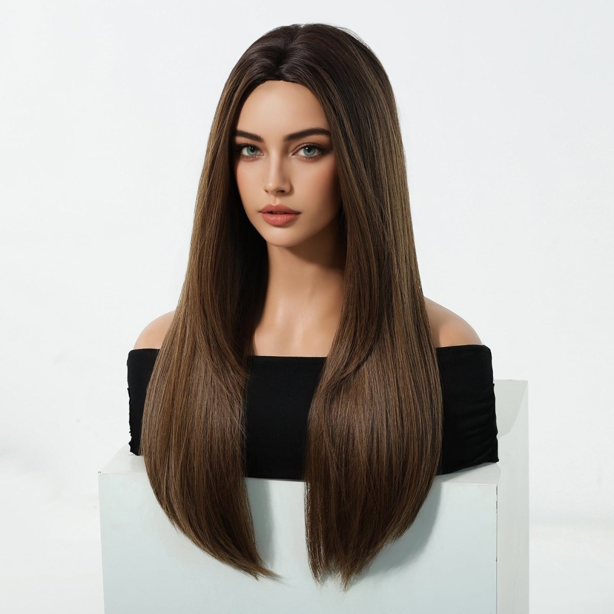 Chestnut Brown Straight Wig - MARKETPLACE | Brown, Fringe, Synthetic Hair | Milk &amp; Honey Wigs