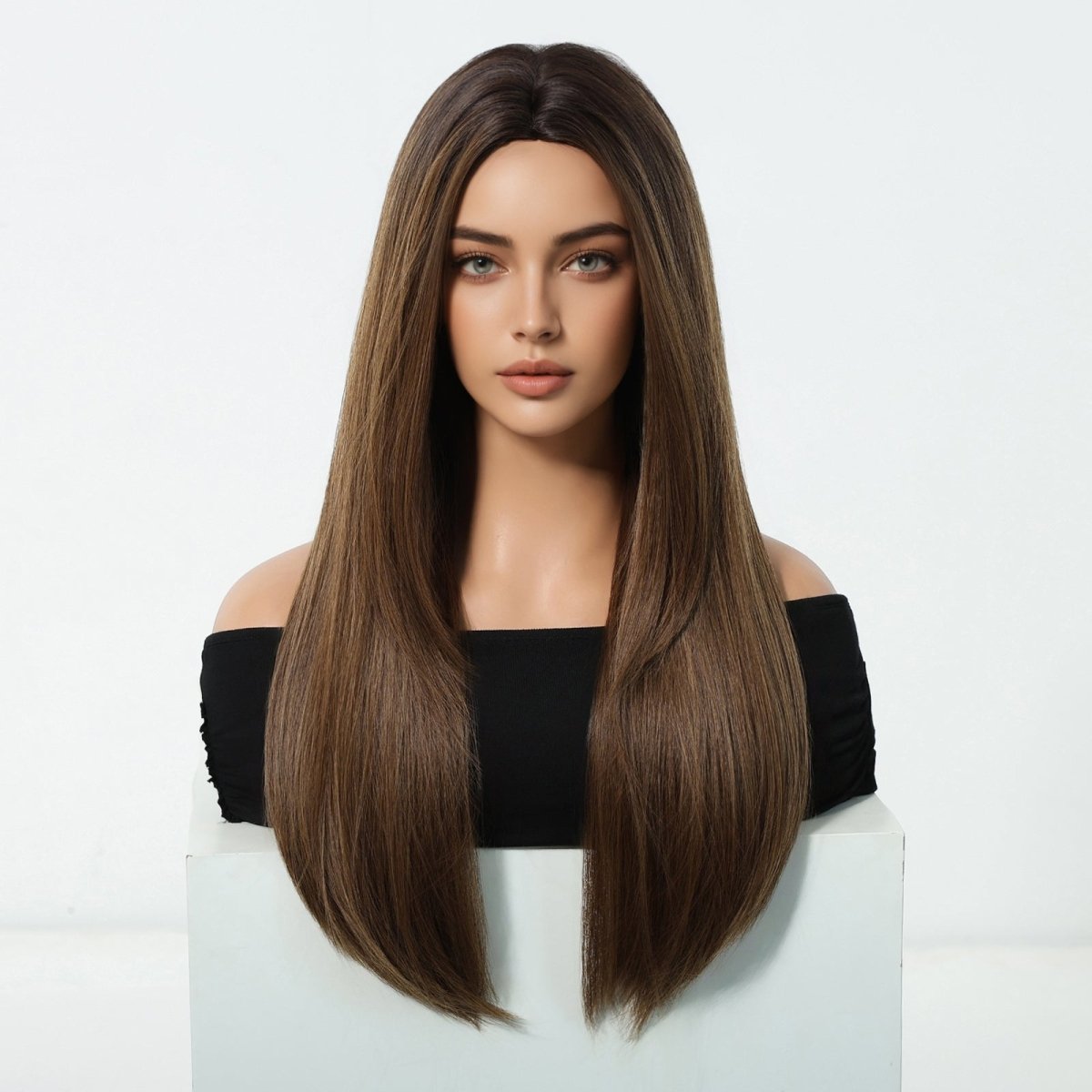Chestnut Brown Straight Wig - MARKETPLACE | Brown, Fringe, Synthetic Hair | Milk &amp; Honey Wigs