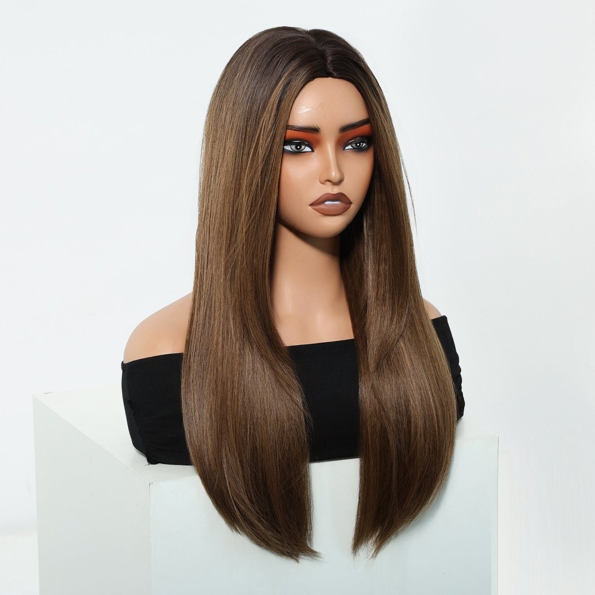 Chestnut Brown Straight Wig - MARKETPLACE | Brown, Fringe, Synthetic Hair | Milk &amp; Honey Wigs