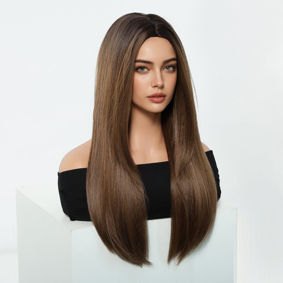 Chestnut Brown Straight Wig - MARKETPLACE | Brown, Fringe, Synthetic Hair | Milk &amp; Honey Wigs
