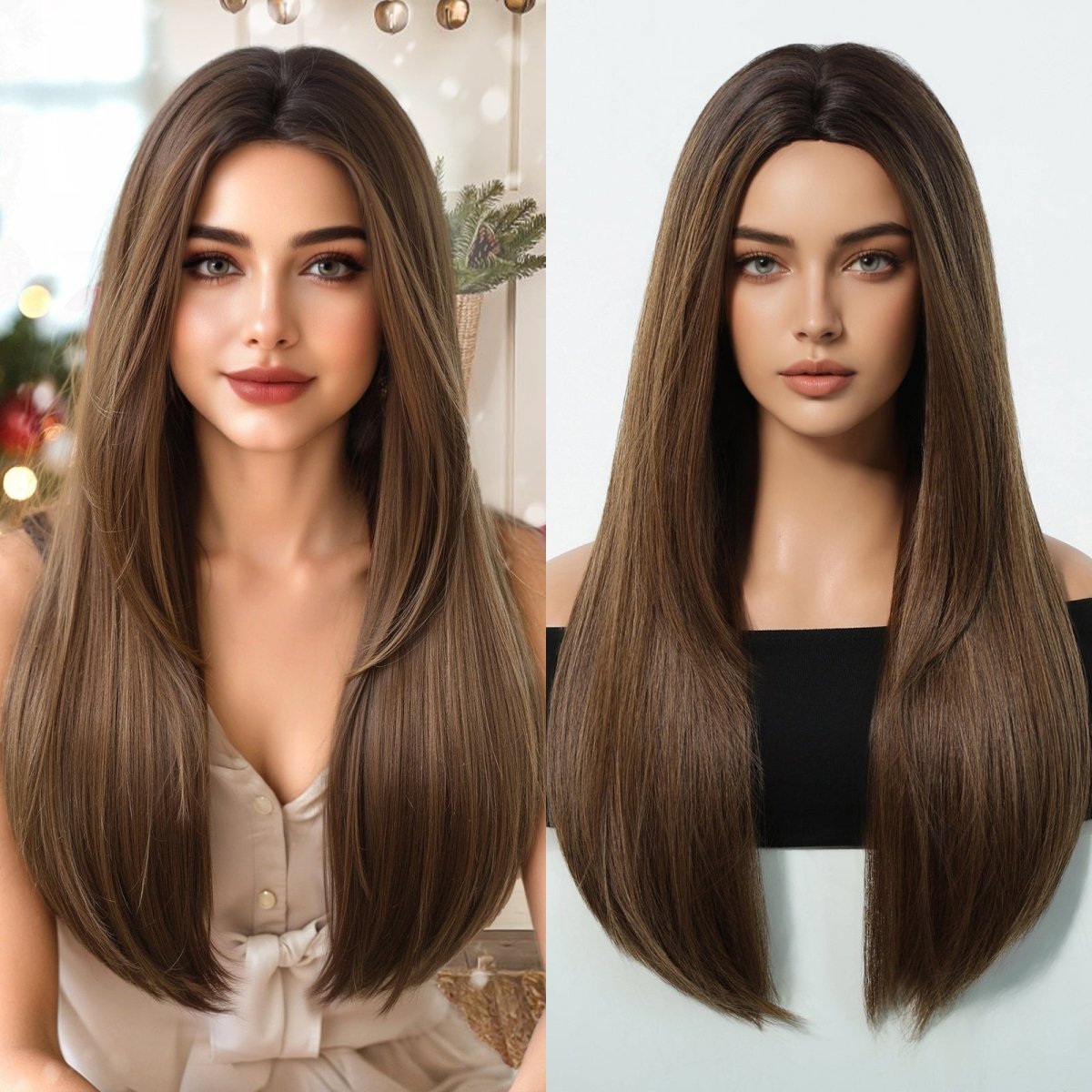 Chestnut Brown Straight Wig - MARKETPLACE | Brown, Fringe, Synthetic Hair | Milk &amp; Honey Wigs