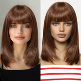 Chestnut Brown Wig- MARKETPLACE | Brown, Fringe, Synthetic Hair | Milk & Honey Wigs