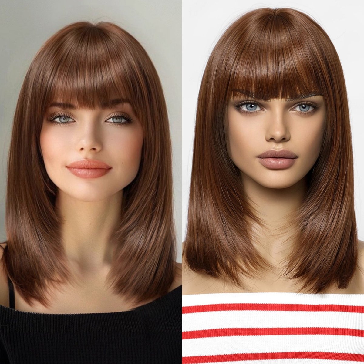 Chestnut Brown Wig- MARKETPLACE | Brown, Fringe, Synthetic Hair | Milk &amp; Honey Wigs
