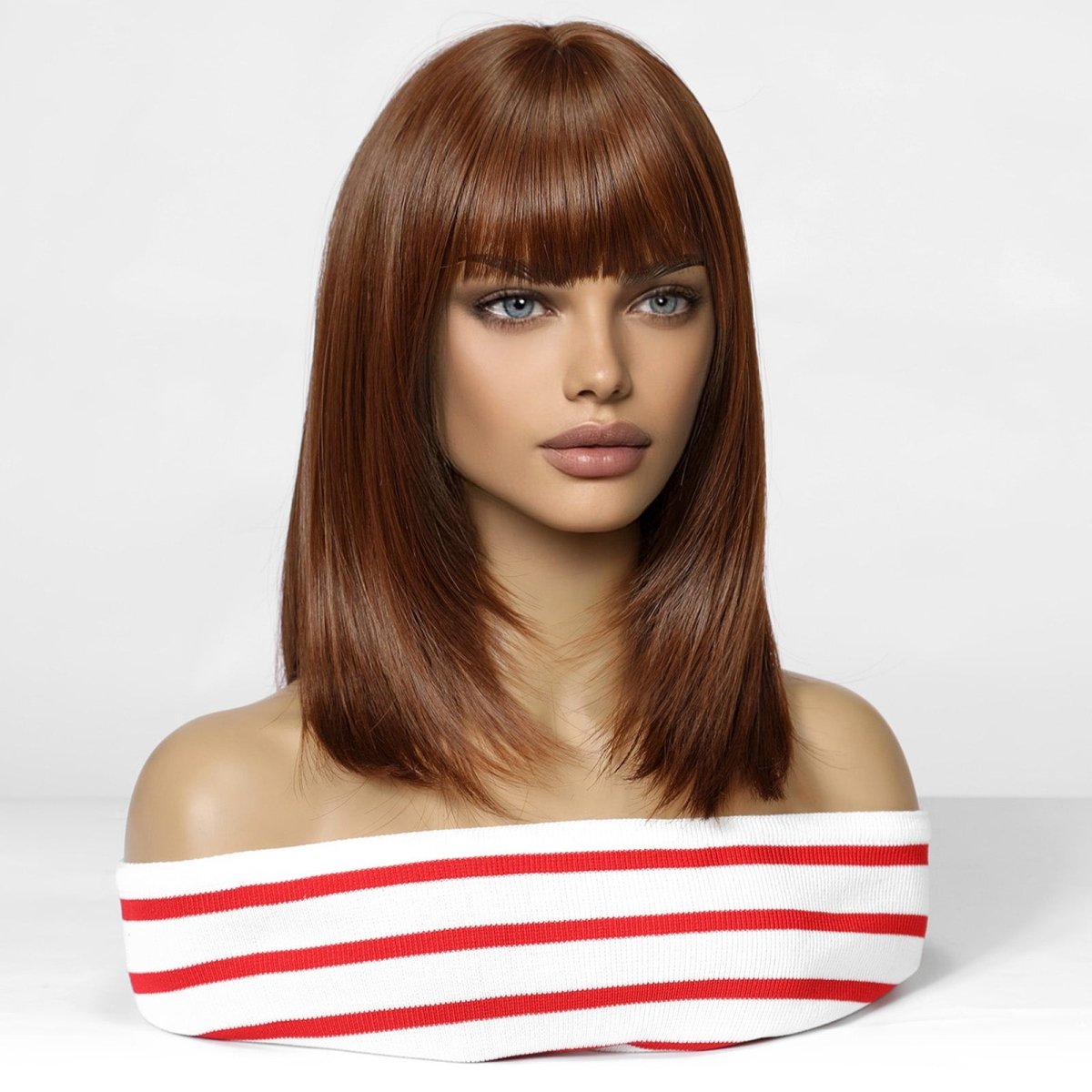Chestnut Brown Wig- MARKETPLACE | Brown, Fringe, Synthetic Hair | Milk &amp; Honey Wigs