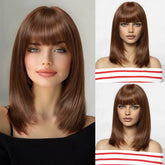 Chestnut Brown Wig- MARKETPLACE | Brown, Fringe, Synthetic Hair | Milk & Honey Wigs