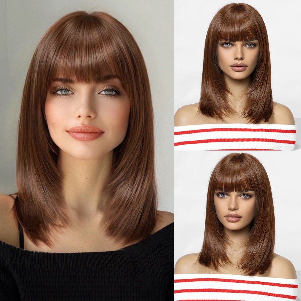 Chestnut Brown Wig- MARKETPLACE | Brown, Fringe, Synthetic Hair | Milk &amp; Honey Wigs