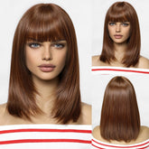 Chestnut Brown Wig- MARKETPLACE | Brown, Fringe, Synthetic Hair | Milk & Honey Wigs