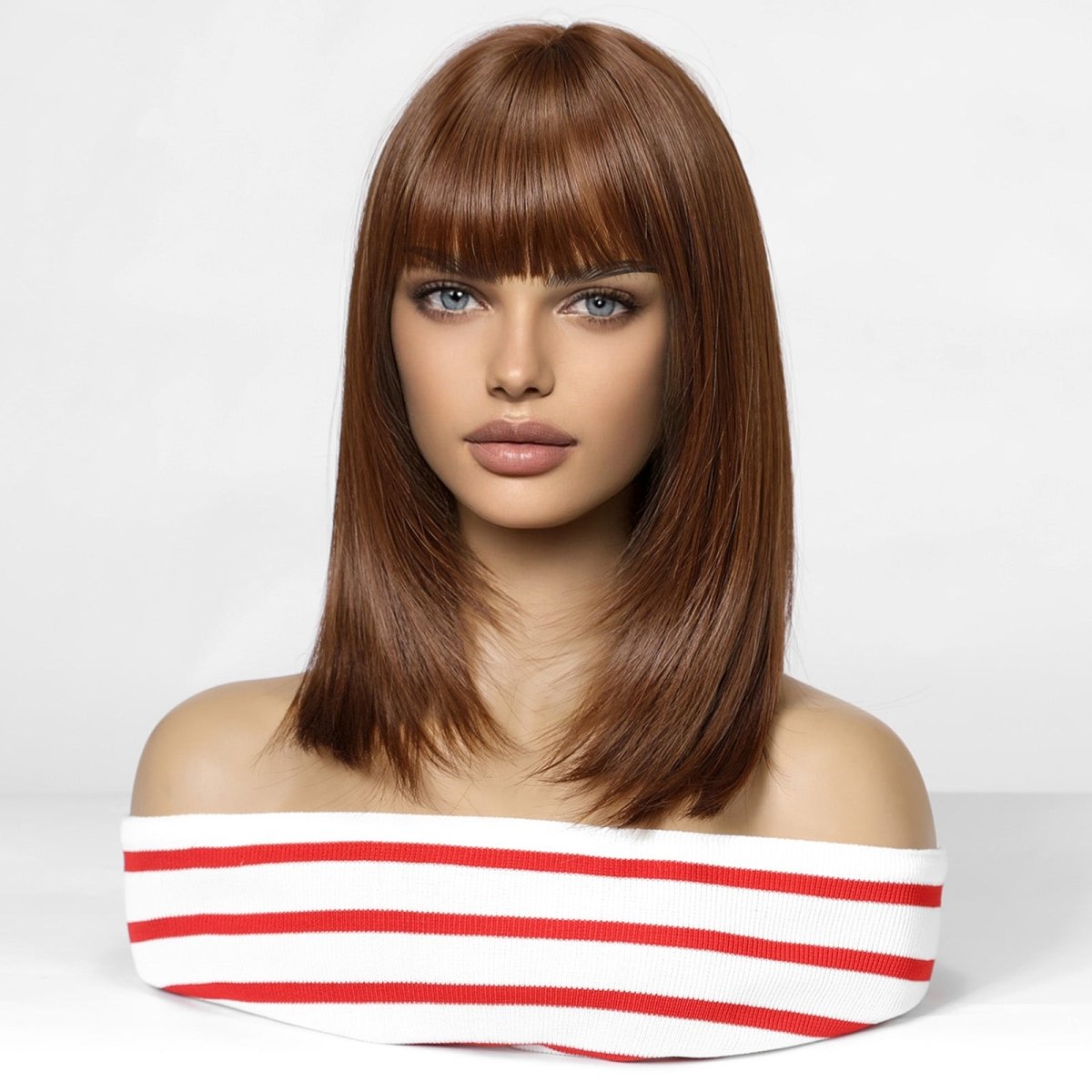 Chestnut Brown Wig- MARKETPLACE | Brown, Fringe, Synthetic Hair | Milk &amp; Honey Wigs