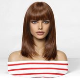 Chestnut Brown Wig- MARKETPLACE | Brown, Fringe, Synthetic Hair | Milk & Honey Wigs