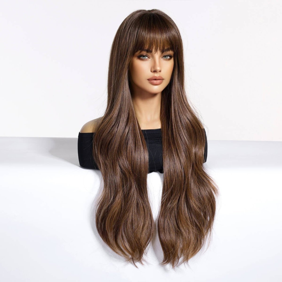 Chestnut Brown with Full Fringe  Wig - MARKETPLACE | Brown, Fringe, Synthetic Hair | Milk &amp; Honey Wigs