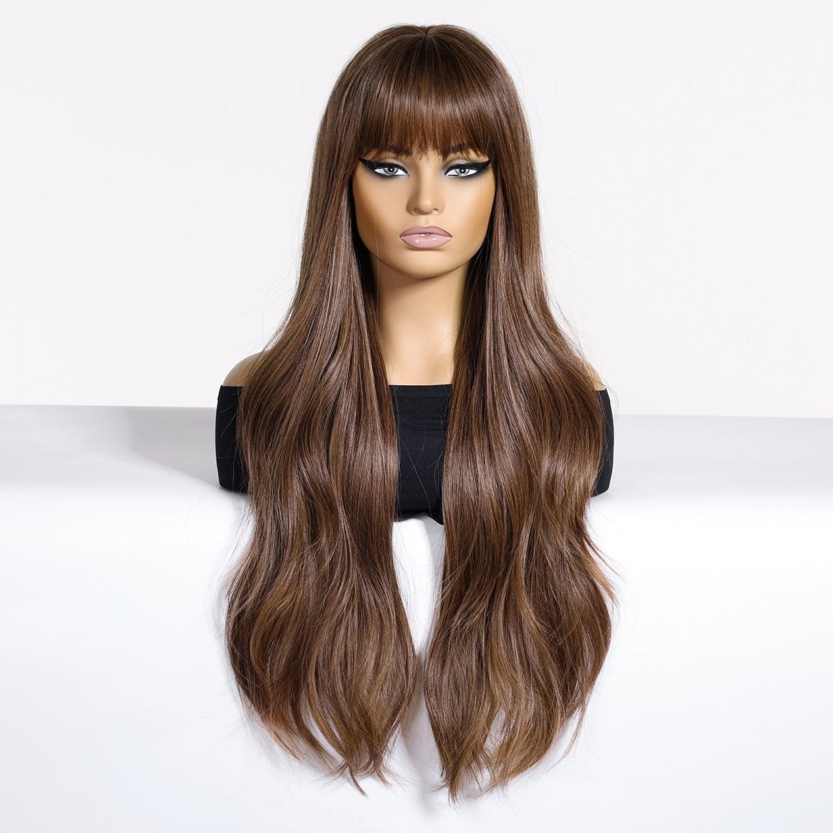 Chestnut Brown with Full Fringe  Wig - MARKETPLACE | Brown, Fringe, Synthetic Hair | Milk &amp; Honey Wigs