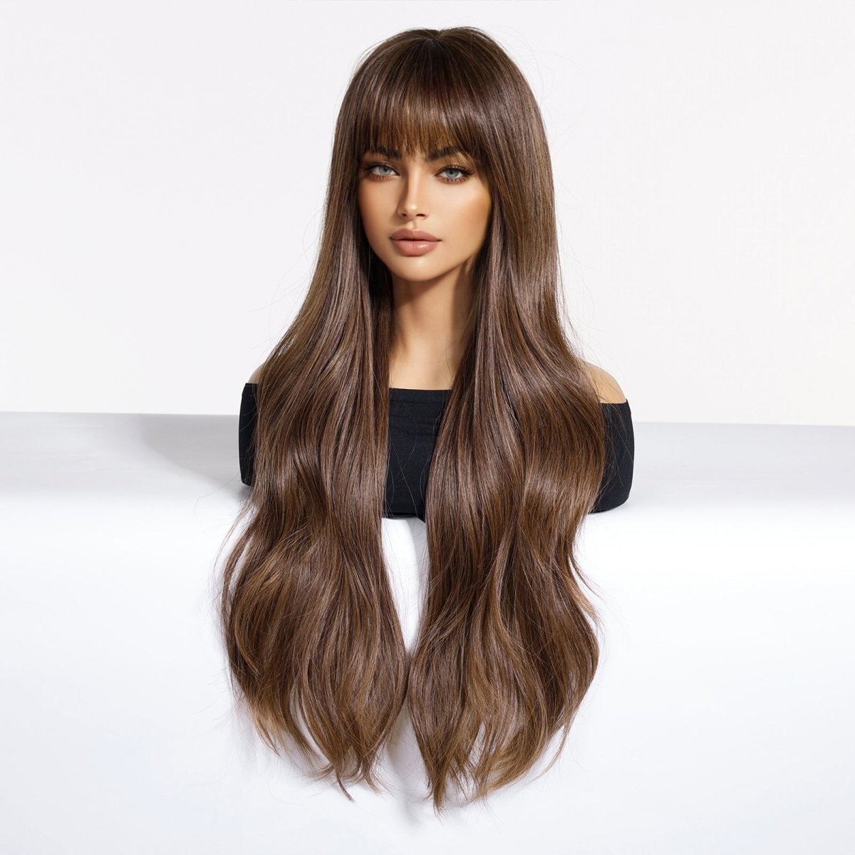 Chestnut Brown with Full Fringe  Wig - MARKETPLACE | Brown, Fringe, Synthetic Hair | Milk &amp; Honey Wigs