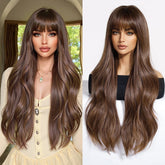 Chestnut Brown with Full Fringe  Wig - MARKETPLACE | Brown, Fringe, Synthetic Hair | Milk & Honey Wigs
