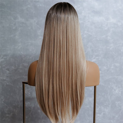 CHICAGO blonde ombre synthetic straight fringe wig | Milk &amp; Honey Wigs