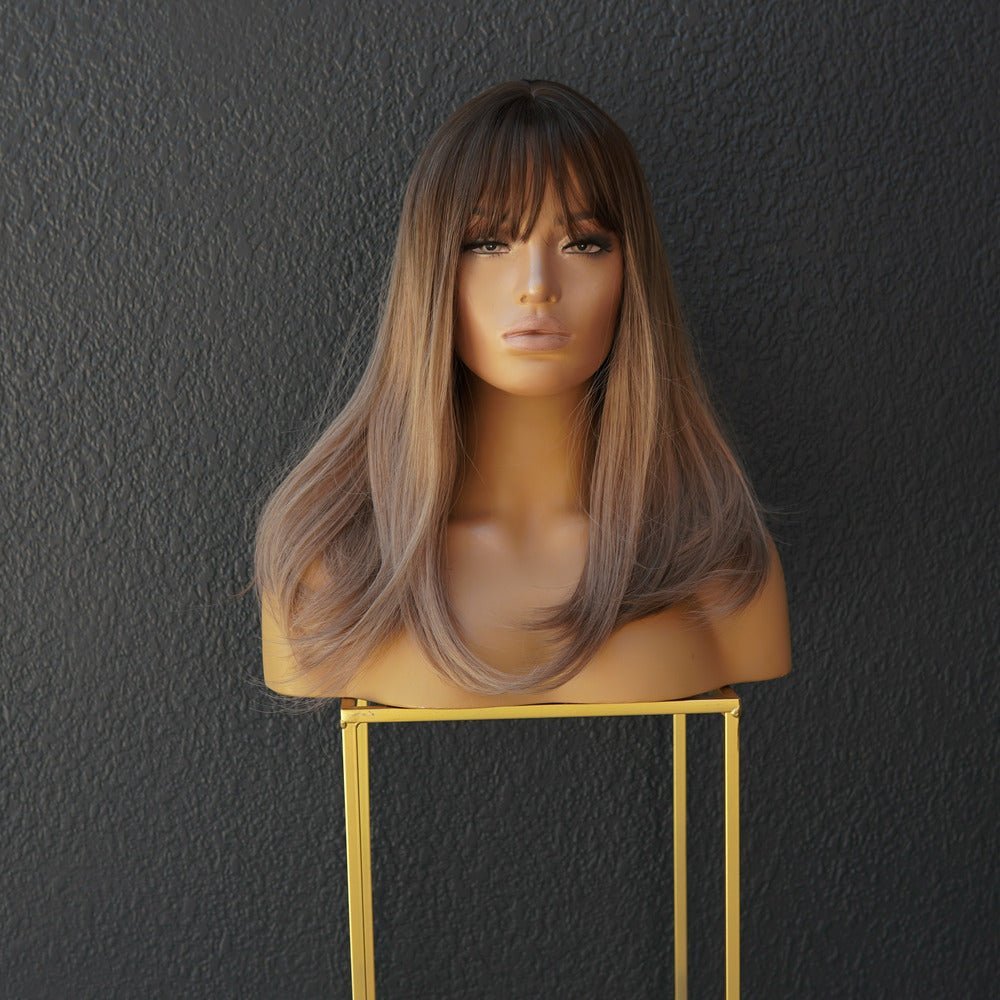 CLARA Ombre Brown Fringe Wig | Milk &amp; Honey Wigs