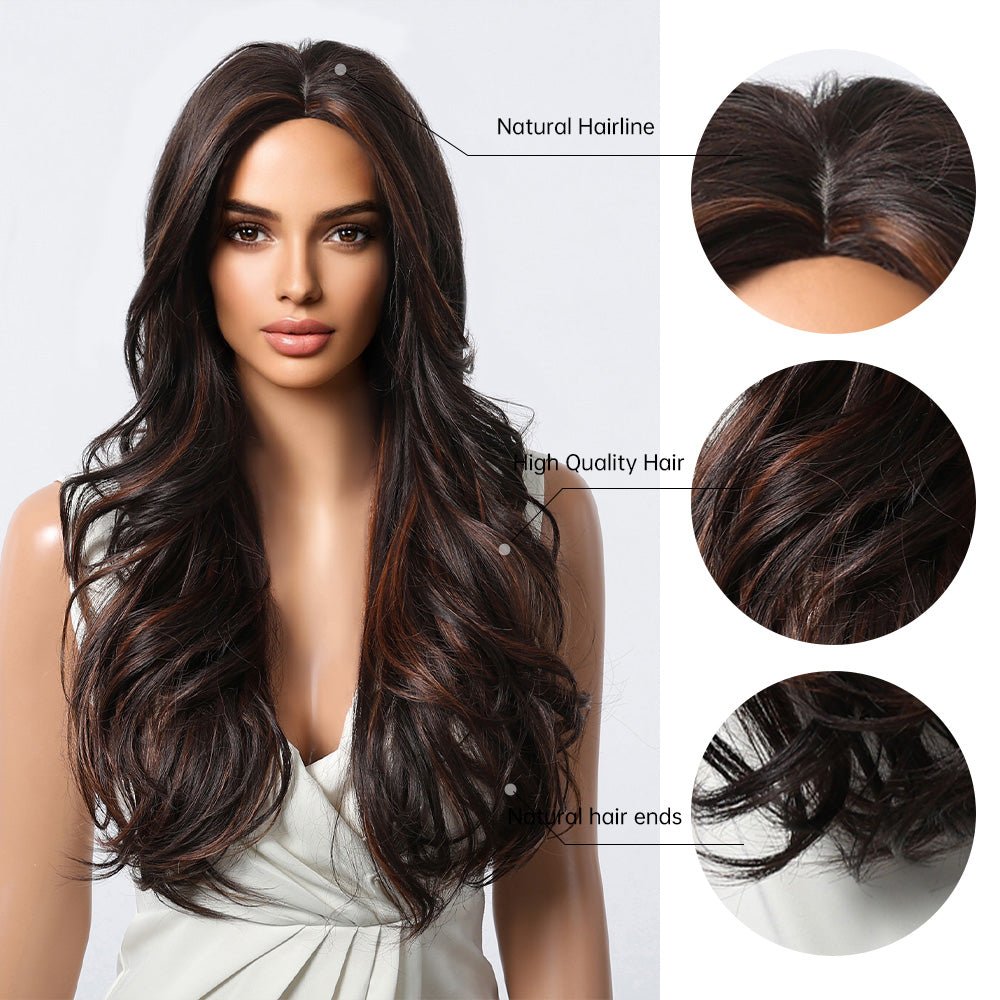 Classic Dark Chocolate Voluminous Curls Wig - MARKETPLACE | Brown, Fringe, Synthetic Hair | Milk &amp; Honey Wigs