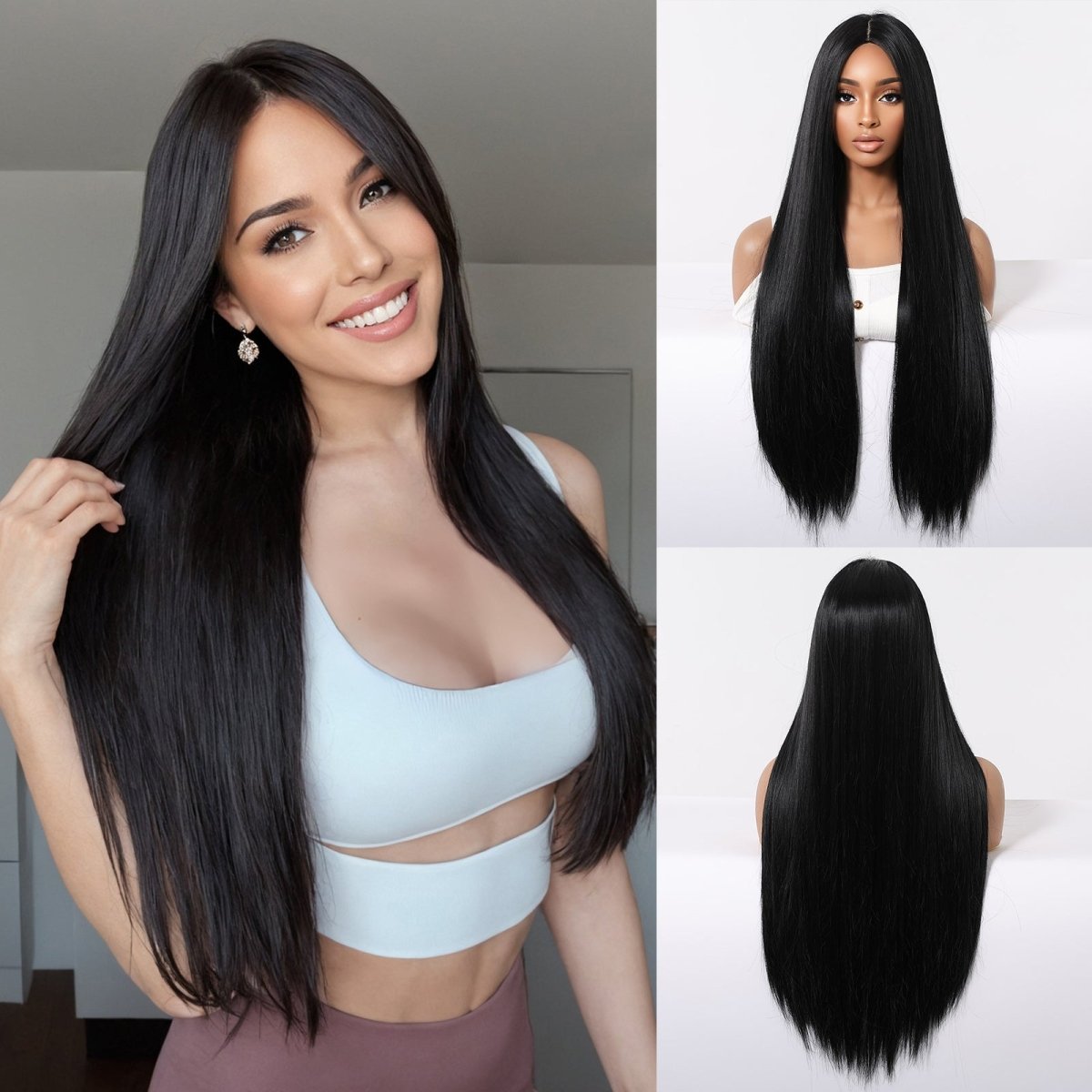 Classic Jet Black Sleek Straight Wig - MARKETPLACE | Black, Fringe, Synthetic Hair | Milk &amp; Honey Wigs