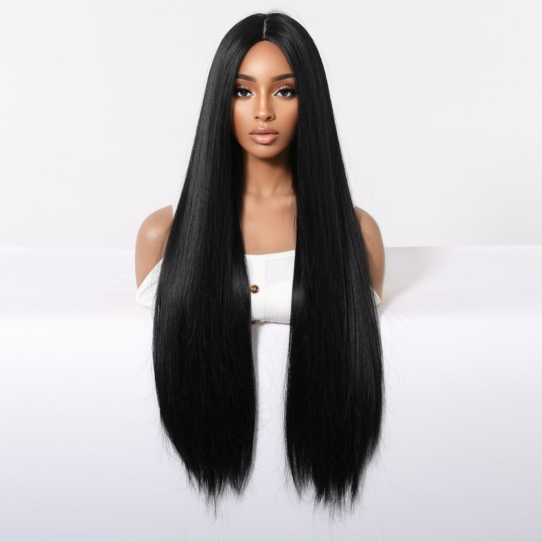 Classic Jet Black Sleek Straight Wig - MARKETPLACE | Black, Fringe, Synthetic Hair | Milk &amp; Honey Wigs