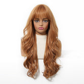 Copper Cinnamon Waves with Blunt Fringe Wig - MARKETPLACE | Ginger, Fringe, Synthetic Hair | Milk & Honey Wigs