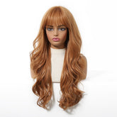 Copper Cinnamon Waves with Blunt Fringe Wig - MARKETPLACE | Ginger, Fringe, Synthetic Hair | Milk & Honey Wigs