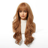 Copper Cinnamon Waves with Blunt Fringe Wig - MARKETPLACE | Ginger, Fringe, Synthetic Hair | Milk & Honey Wigs