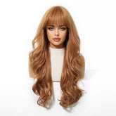 Copper Cinnamon Waves with Blunt Fringe Wig - MARKETPLACE | Ginger, Fringe, Synthetic Hair | Milk & Honey Wigs